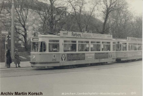 M3.64 2302, Linie 11 Maximiliansplatz/Lenbachplatz.; Archiv Martin Korsch