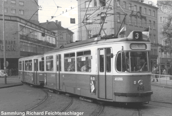 M3.64 846+m3.64 1685, Linie 3 Hauptbahnhof, 25.09.1960; Sammlung Richard Feichtenschlager