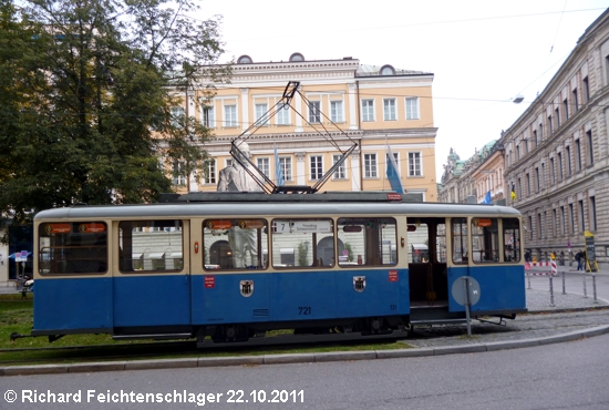 J1.30 721 Promenadeplatz, 22.10.2011;
 Richard Feichtenschlager; 
Straenbahn Tram Mnchen